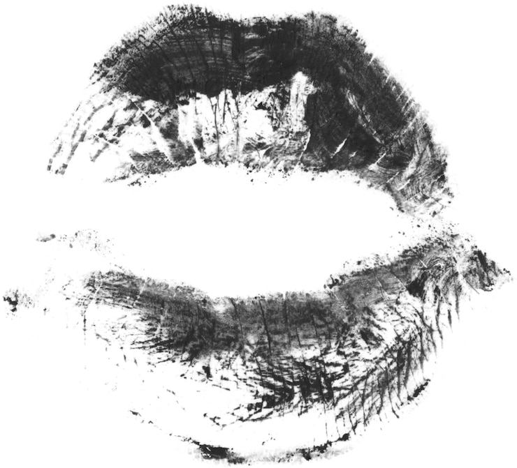 Foto efecto del lápiz labial manchado