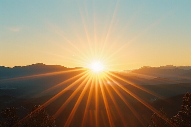 Foto efecto de luz del amanecer de la tierra