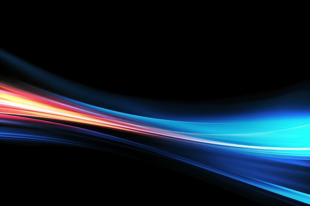 Efecto de luz curva en fondo negro