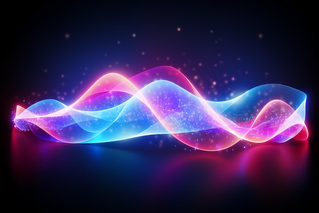 Efecto de luz holograma curva de onda líneas coloridas
