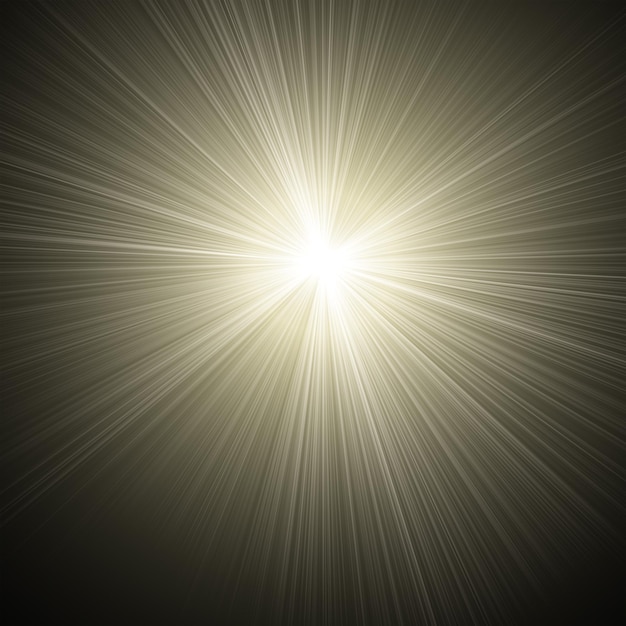 Efecto de luz solar aislado en fondo negro