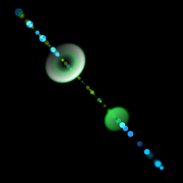 Efecto de luz visual cinematográfica de destello de lente sobre fondo negro