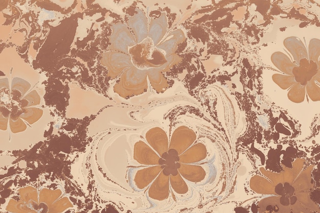 Efecto de mármol Ebru con diseño de patrones florales para impresión