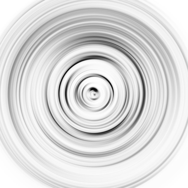 Efecto de movimiento radial en blanco y negro Fondo redondeado abstracto Curvas y esfera en escala de gris