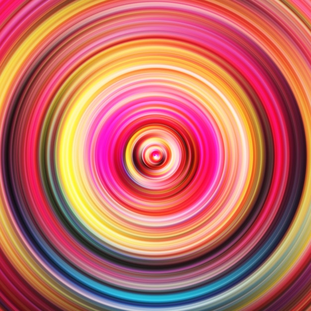 Efecto de movimiento radial colorido Fondo redondeado abstracto Curvas de color y esfera Anillos y círculos de gradiente de varios colores Papel de pared Textura de color telón de fondo y estandarte