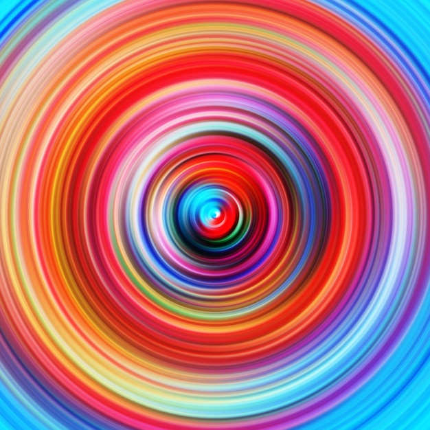 Efecto de movimiento radial colorido Fondo redondeado abstracto Curvas de color y esfera Anillos y círculos de gradiente de varios colores Papel de pared Textura de color telón de fondo y estandarte