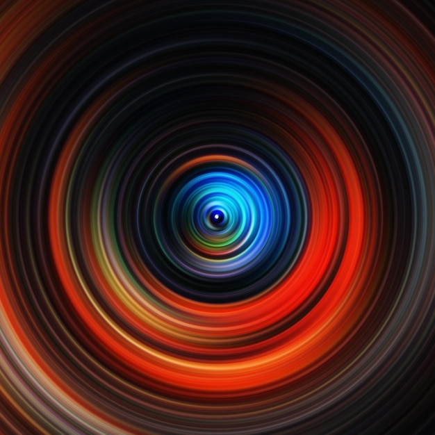 Efecto de movimiento radial colorido Fondo redondeado abstracto Curvas de color y esfera Anillos y círculos de gradiente de varios colores Papel de pared Textura de color telón de fondo y estandarte