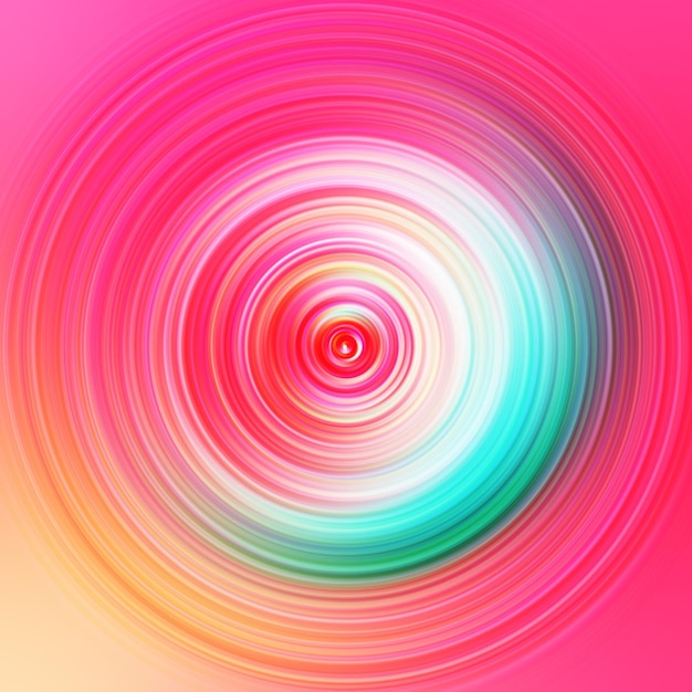 Efecto de movimiento radial colorido Fondo redondeado abstracto Curvas de color y esfera Anillos y círculos de gradiente de varios colores Papel de pared Textura de color telón de fondo y estandarte