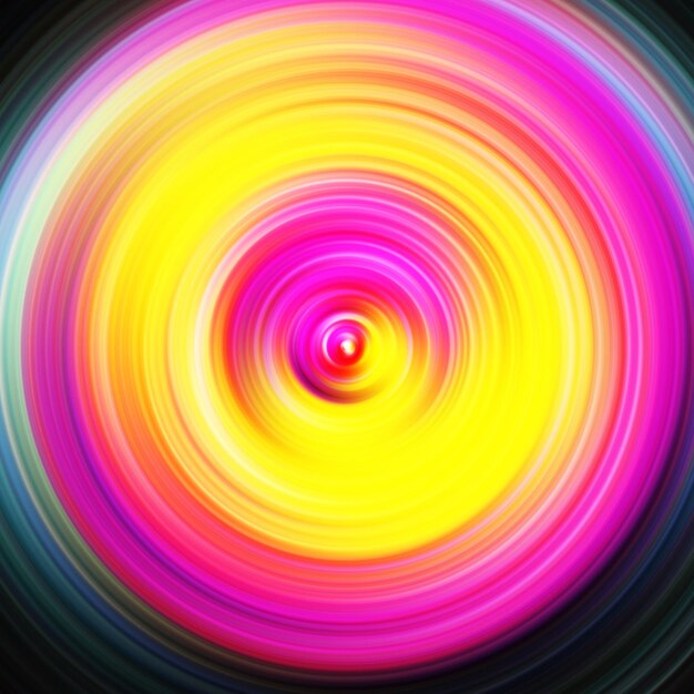 Efecto de movimiento radial colorido Fondo redondeado abstracto Curvas de color y esfera