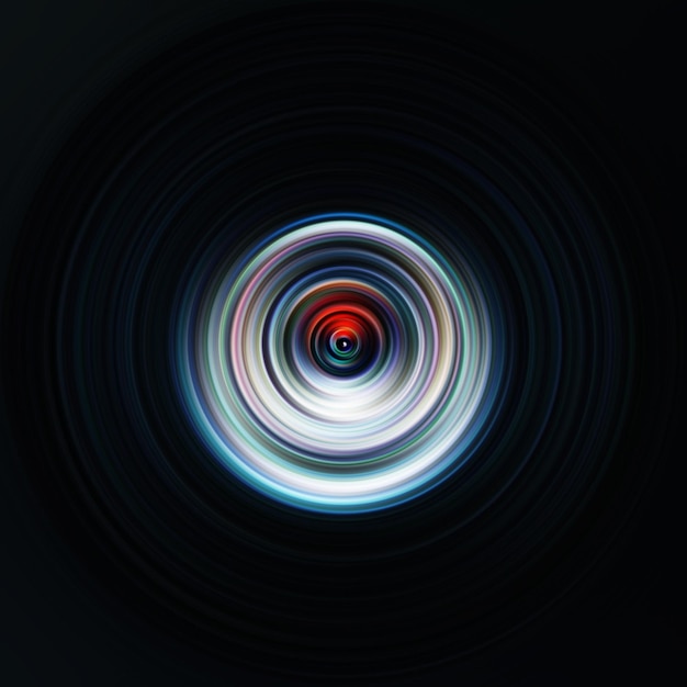 Efecto de movimiento radial colorido Fondo redondeado abstracto Curvas de color y esfera