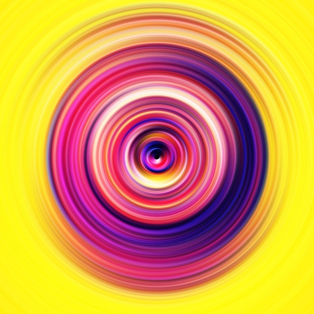 Efecto de movimiento radial colorido Fondo redondeado abstracto Curvas de color y esfera
