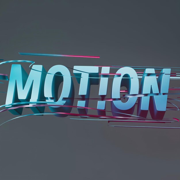 Efecto de movimiento de texto renderizado en 3D