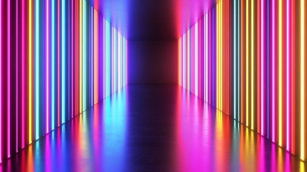 Efecto de neón abstracto vibrante para un fondo dinámico y futurista
