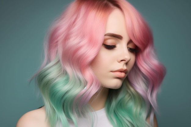 Un efecto ombre rosa y menta.