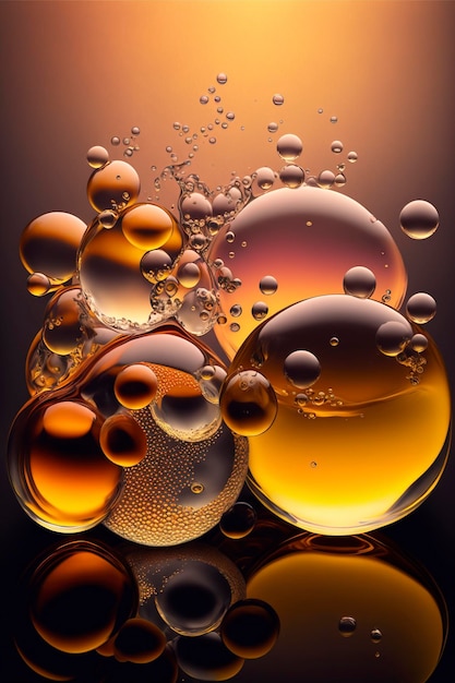 Foto efecto ondulado cálido translúcido hueco, pequeñas burbujas.