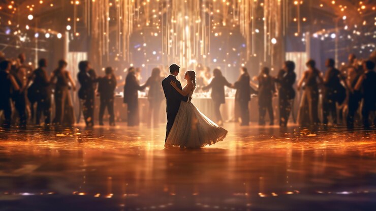 efecto de polvo de color de salón de baile foto realista hecho por IA generativa