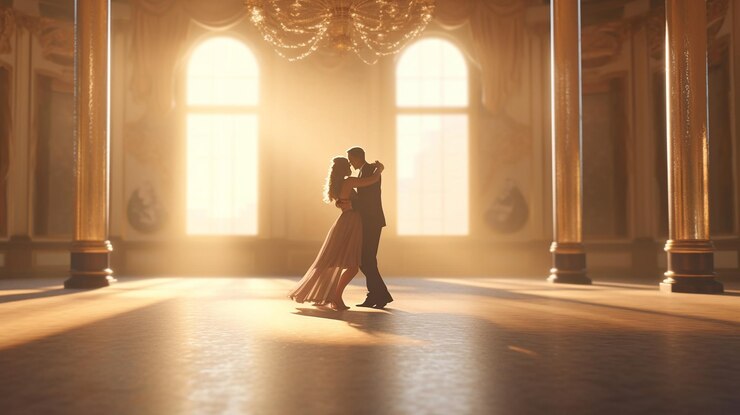 efecto de polvo de color de salón de baile foto realista hecho por IA generativa