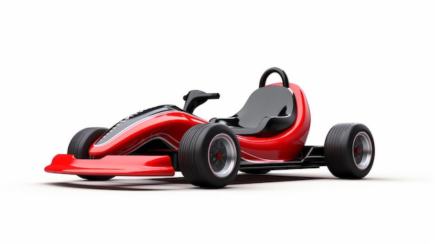 Efecto de solarización de Go Kart rojo en superficie blanca para trabajos de carrocería de automóviles