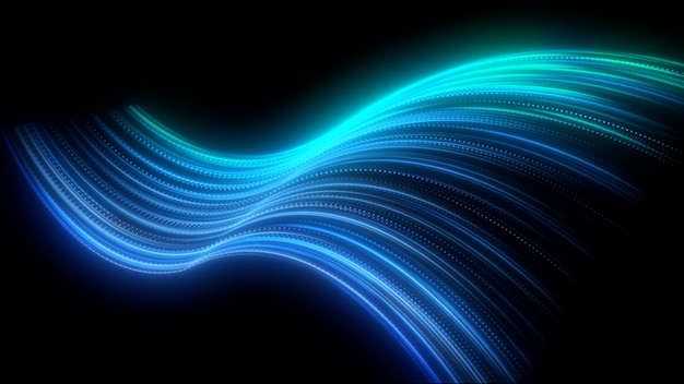 Efecto de soplo líneas azules que fluyen