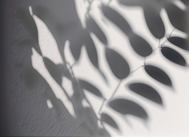 Foto efecto de superposición de sombras para fotos y maquetas la luz natural proyecta sombras desde la rama de un árbol