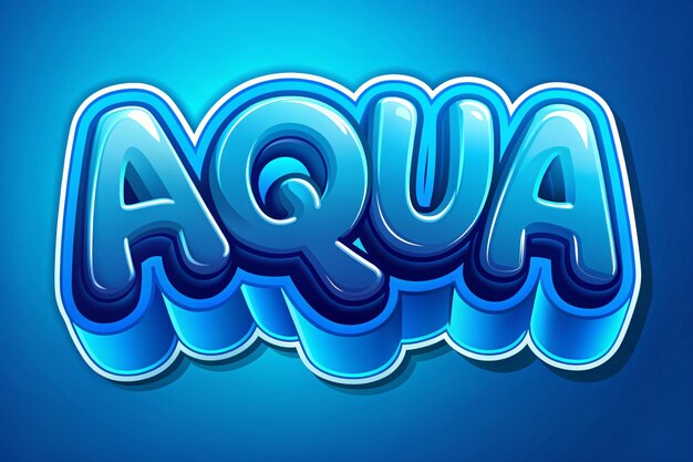 Efecto de texto 3D Aqua