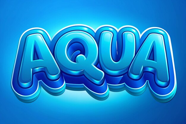 Efecto de texto 3D Aqua