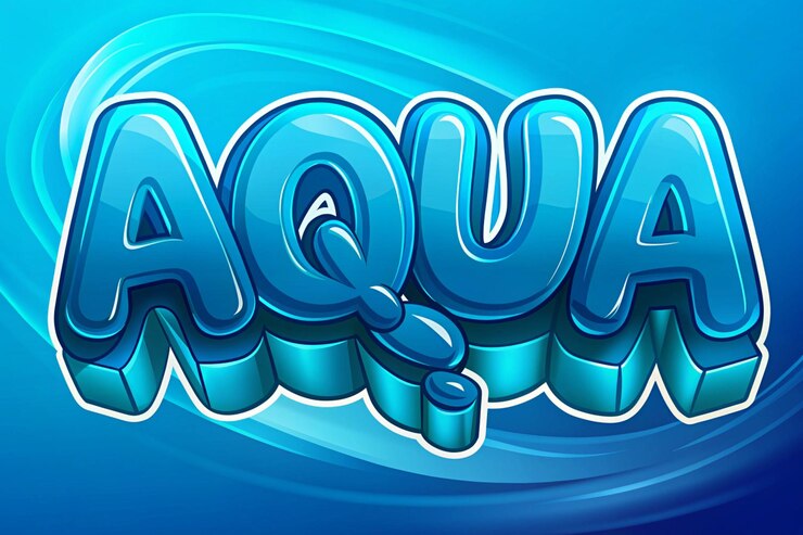 Foto efecto de texto 3d aqua