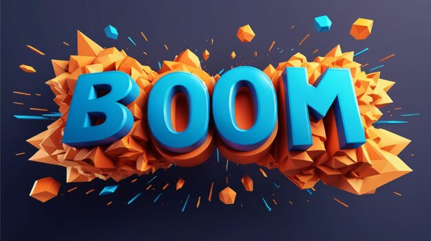 Efecto de texto 3d boom