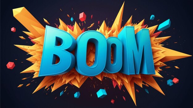 Efecto de texto 3d boom