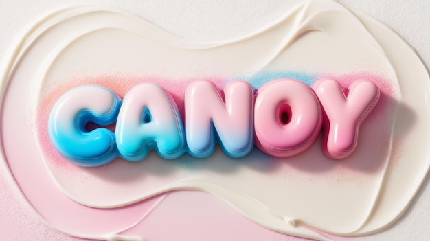 Efecto de texto 3d de caramelo