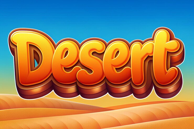 Foto efecto de texto 3d en el desierto