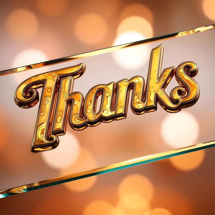 Foto efecto de texto 3d gracias color dorado diseño atractivo