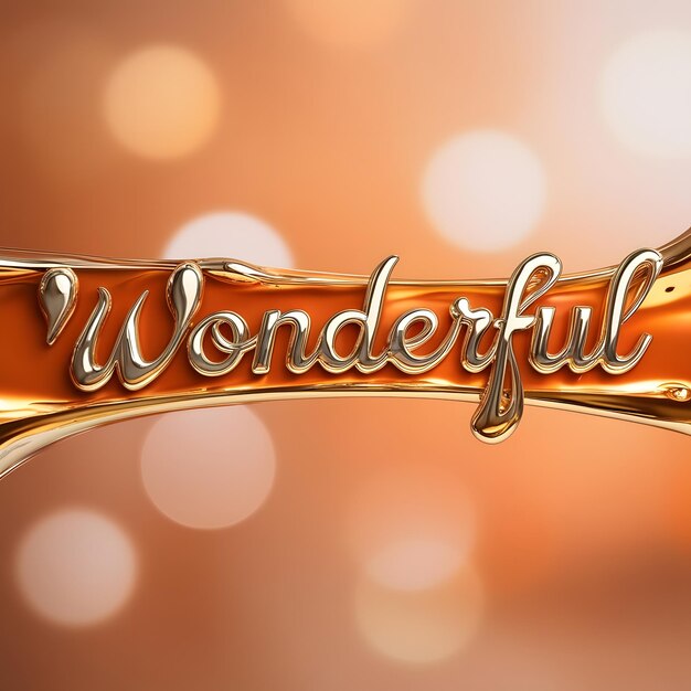 Efecto de texto 3D maravilloso color dorado diseño atractivo