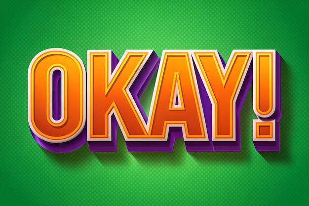 Efecto de texto 3D OKay