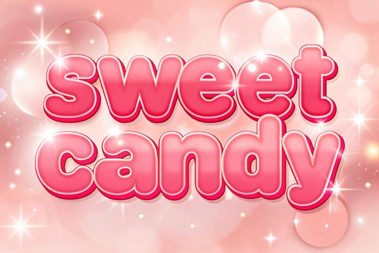 Foto efecto de texto 3d sweet candy