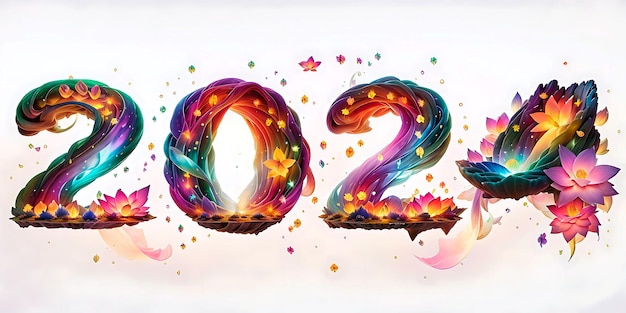 Efecto de texto 3D del tema Feliz año nuevo 2024