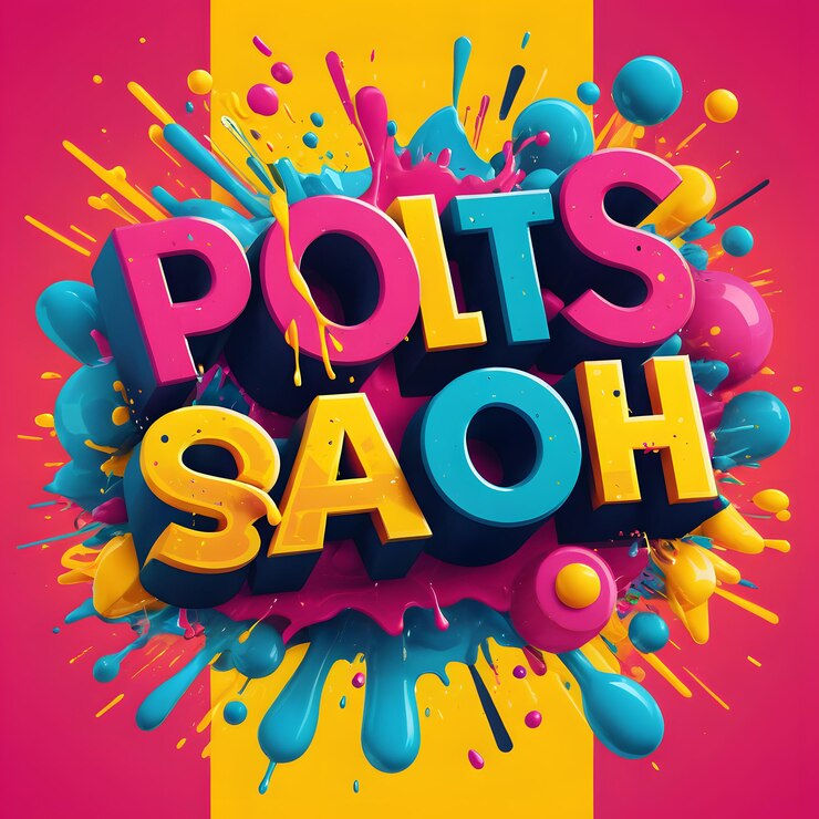 Foto efecto de texto anuncio del ganador de splash en colores vibrantes con elementos de diseño gráfico modernos y lúdicos