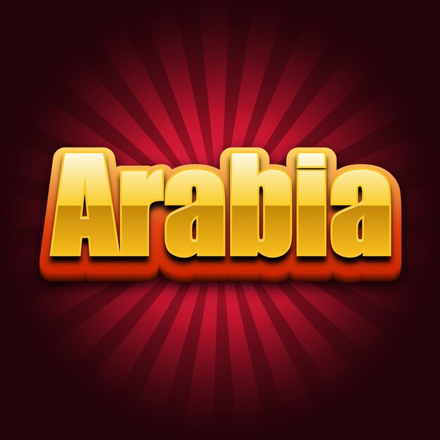 Efecto de texto Arabia Oro JPG foto de fondo atractiva para la tarjeta