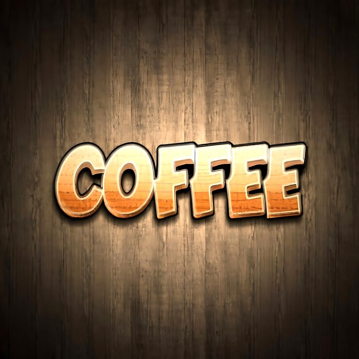 Foto efecto de texto de café 3d