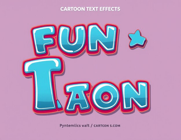 Efecto de texto de dibujos animados divertido
