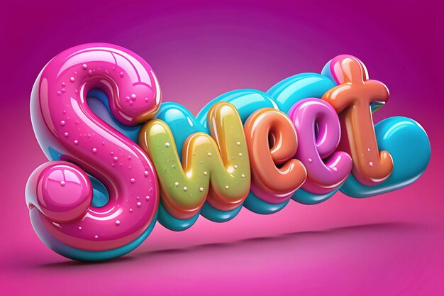 Efecto de texto dulce 3D