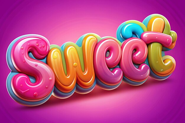 Efecto de texto dulce 3D