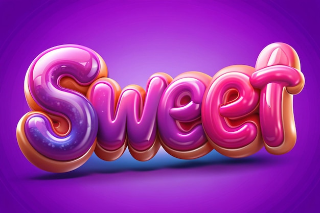 Efecto de texto dulce 3D