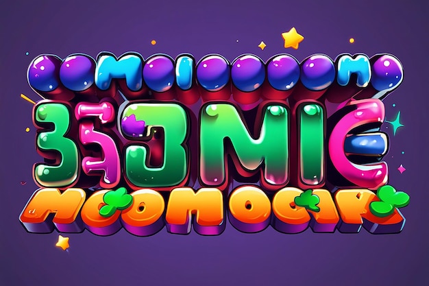 Efecto de texto editable 3D de juego divertido