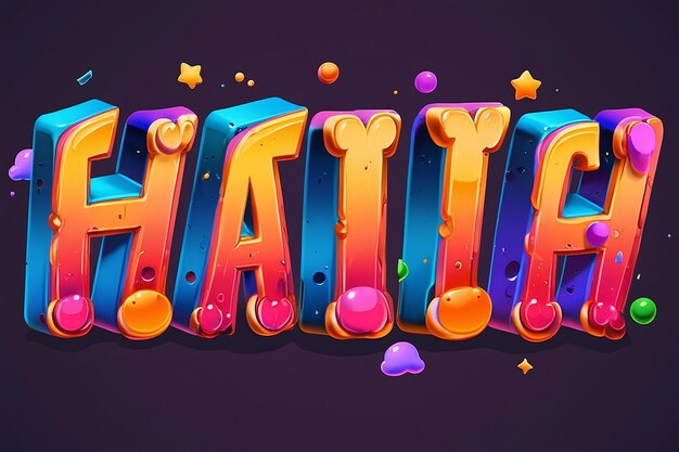 Efecto de texto editable 3D de juego divertido