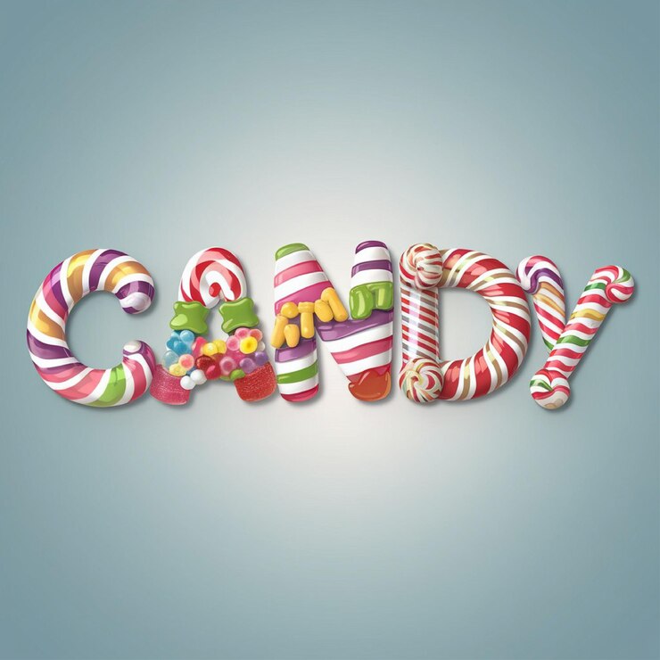 Foto efecto de texto editable de candy