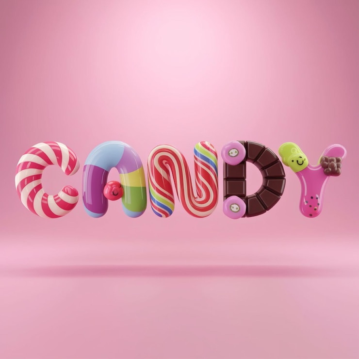 Foto efecto de texto editable de candy
