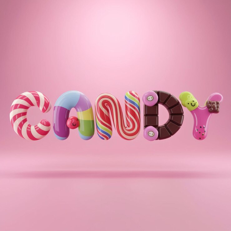 Foto efecto de texto editable para caramelos