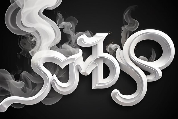 Efecto de texto editable de humo blanco