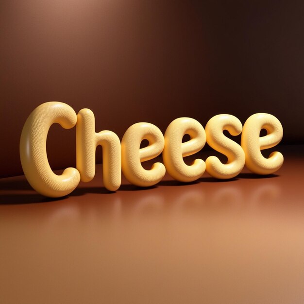 Efecto de texto de fuente 3D de queso